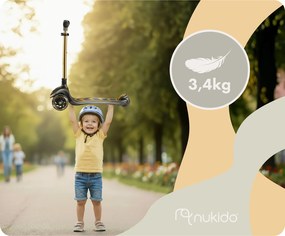 Detská Kolobežka s balančným sedadlom Nukido Flippo - zlatá