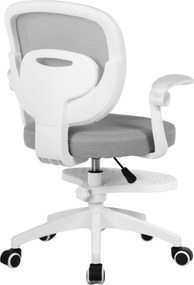 Detská otočná stolička Neoseat JUNI 008 s podnožou — látka, sivá