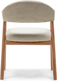 Čalúnená jedálenská stolička Sorento z masívu bouclé béžová/orech