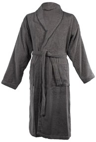 Tmavosivý bavlnený župan veľkosť L/XL Lindu – Tiseco Home Studio