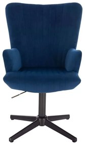 LuxuryForm DESIGN Kreslo AMADEO VELUR na čiernom kríži - modré