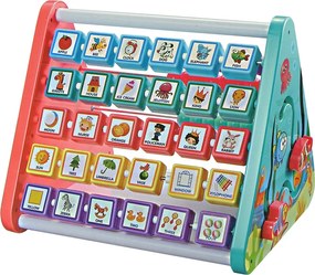 LEAN Toys Edukačná polička trojuholník - počítadlo, písmená, predmety, zvieratá