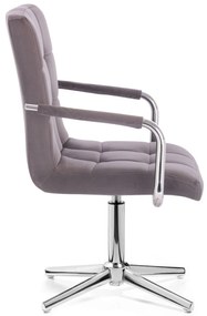 LuxuryForm DESIGN Stolička VERONA VELUR na striebornom kríži - tmavo šedá