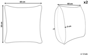 Sada 2 vankúšov z mikrovlákna s vysokým profilom 50 x 60 cm ERRIGAL Beliani