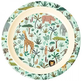 rice Melamínový tanier Jungle Animals Green 22,5 cm