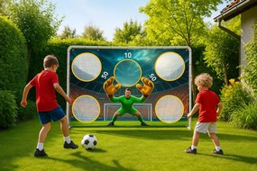 Futbalová bránka so stenou 180x61x122 cm