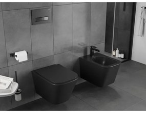 Mexen Teo, závesná WC misa 510x345x340 mm, Rimless Tornádo, čierna matná, 3385XX85T