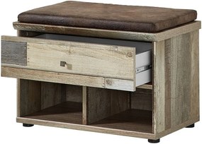 Predsieňová lavica/botník Bonanza, vintage optika