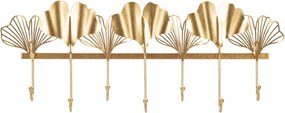 Nástenný vešiak v zlatej farbe Mauro Ferretti Leaves