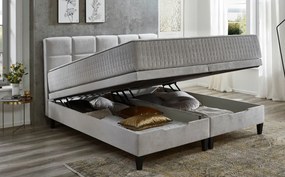 Posteľ boxspring Wien 180x200 cm, svetlo šedá látka