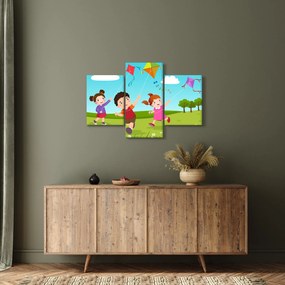 Obraz - Deti púšťajú draka (90x60 cm)