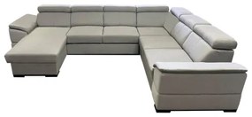 Rozkladacia sedacia súprava s univerzálnym rohom do U s úložným priestorom GRANADA svetlosivá