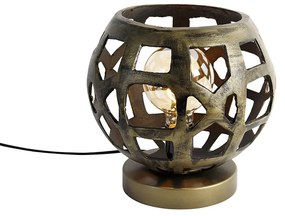 Priemyselná stolná lampa starožitné zlato - Bobby