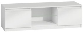 TV stolík 140 sklo Biely/Biely Lesk