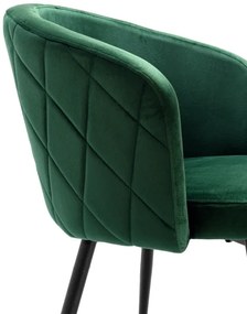Jedálenská stolička HAMPTON zamatová, tmavozelená