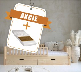 Výhodný set: detská posteľ Basic Love Plus 140 x 200 s úložným priestorom + matrac Ares 10