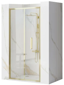 Rea Rapid Fold, skladacie sprchové dvere 80x195 cm, 4mm číre sklo, zlatý lesklý profil, REA-K4128