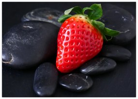 Sklenený obraz jahody (70x50 cm)
