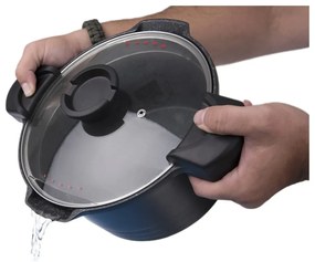 Hrniec s nepriľnavým povrchom Pfluon Granit so sklenenou pokrievkou Orion Pasta Grande, 5,5 l