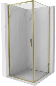 Mexen Exo, výklopný sprchový kút 95 x 95 cm, číre sklo, zlatá, 819-095-095-50-00