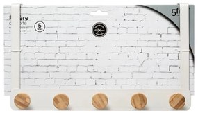 Vešiak na dvere Bamboo White 5 háčikov