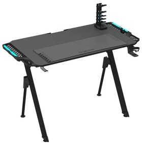 Herný stôl FALCON s LED RGB podsvietením 116x60 cm čierna