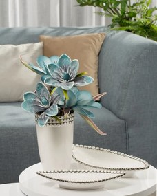 DEKORAČNÁ KERAMICKÁ MISKA ELORA 31X14X5 CM BIELA