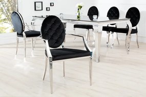 Jedálenská stolička Modern barock čierna s područkou