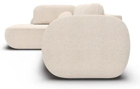 Rohová rozkladacia sedacia súprava do tvaru L s úložným priestorom OLBIA ľavá béžová