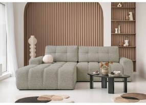 Svetlohnedá rozkladacia modulárna rohová pohovka s úložným priestorom (ľavý roh) Lulu – Miuform