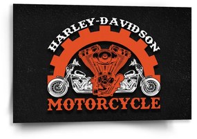 Sablio Obraz Harley-Davidson motor Čierne pozadie - 60x40 cm