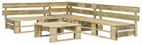 vidaXL 4-dielna záhradná sedacia súprava, palety, drevo