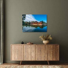 Sklenený obraz - Chrám Byodo-in, Japonsko (70x50 cm)