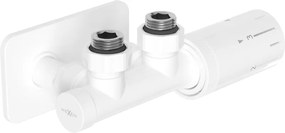 Mexen G05 termostatická súprava rohová s krytkou S, Duplex, DN50, biela - W907-958-910-20