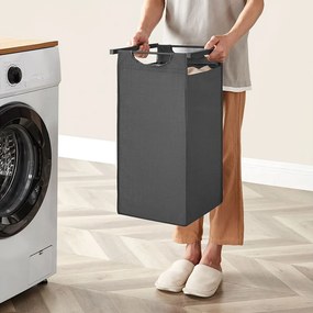 Trojdielny kôš na bielizeň, tmavosivý