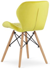 Zamatové kreslo LAGO - žlté x 4 9401 71 00 00