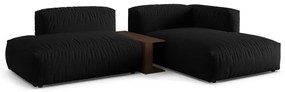 Čierna modulárna rohová pohovka (pravý roh) Martina – Micadoni Home