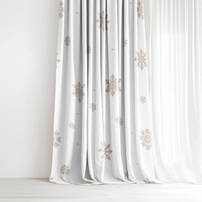 Goldea bavlnený záves - snehové vločky na bielej 180x150 cm