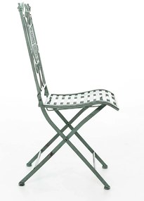 Kovová skladacia stolička Sibell - Zelená antik