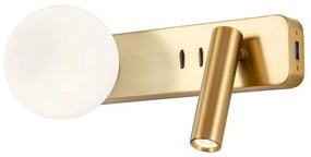 Redo 01-2992 - LED nástenné svietidlo OASIS LED/3W/230V+1xG9/10W USB CRI 90 bronz