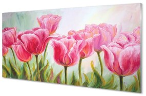 Obraz na skle tulipány obrázok 100x50 cm