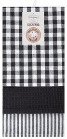 KUCHYNSKÁ UTIERKA LUCY SADA 3 KS 50X70 CM ČIERNE