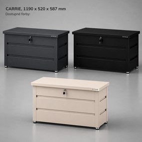Veľký záhradný a balkónový box čierny: CARRIE 1190 x 520 x 587 mm