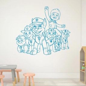 Veselá Stena Samolepka na stenu na stenu Ryder a Labková patrola Farba: modrá, Veľkosť: 100 x 88 cm