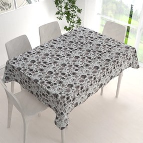 Biante Dekoračný obdĺžnikový obrus Rongo RGP-504 Hnedé popínavé lístky na bielom 140x200 cm
