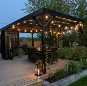 LED vonkajší dekoratívny svetelný reťazec 20xE27/1W/230V 20,94 m IP44 čierna