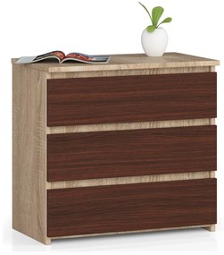 Komoda Cleania CL3 (dub sonoma + wenge). Akcia -15%. Vlastná spoľahlivá doprava až k Vám domov. 1069392