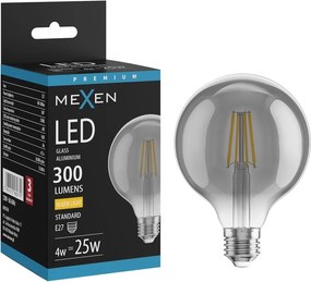 Mexen Vintis, LED žiarovka E27, G95, 4W, Teplá - 2700K, 300 lm, dymová - L157-E27-0427-70