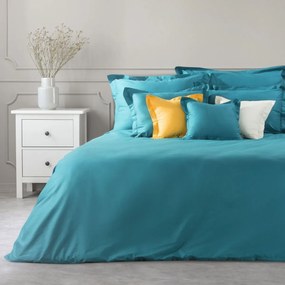 Tyrkysová posteľná obliečka na palón z bavlny so saténovým leskom