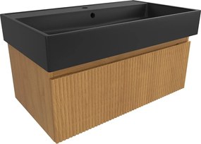 Kúpeľňová skrinka s umývadlom SAT Evolution 78x30x44, 5 cm dub medový mat SATEVO80DMU2B